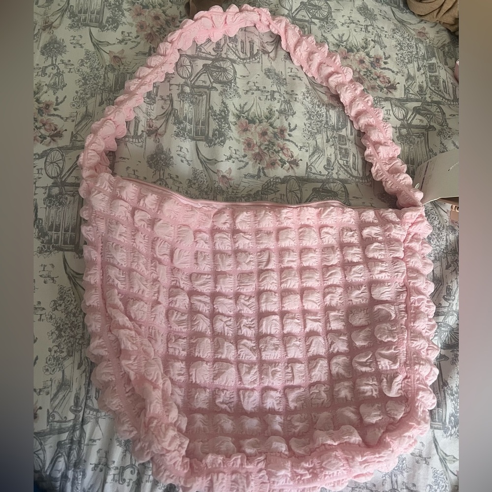 Laneige Pink Textured Shoulder Bag